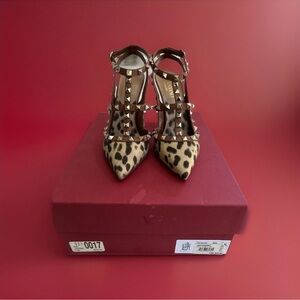 Valentino Animal Print Rockstud Heels